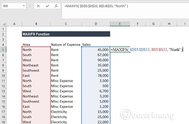 Cum se utilizează funcția MAXIFS în Excel 2016