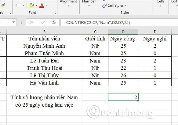 COUNTIFS-functie, hoe u de celtellingsfunctie gebruikt volgens meerdere voorwaarden in Excel