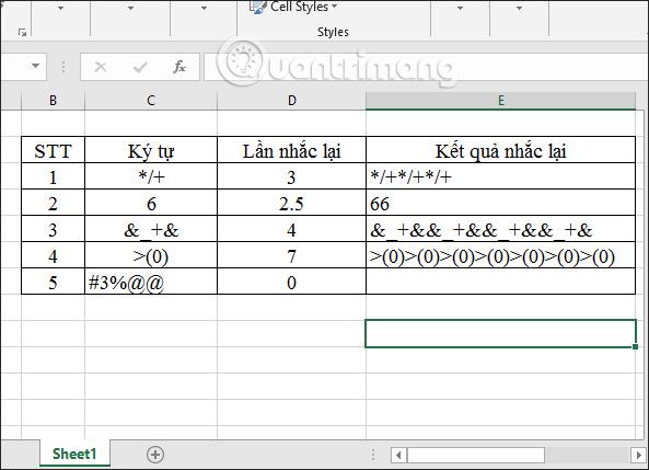 Cum se utilizează funcția REPT pe Excel