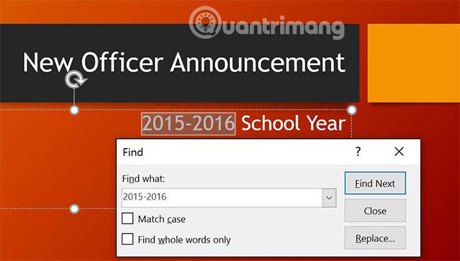 PowerPoint 2016：使用尋找和取代功能