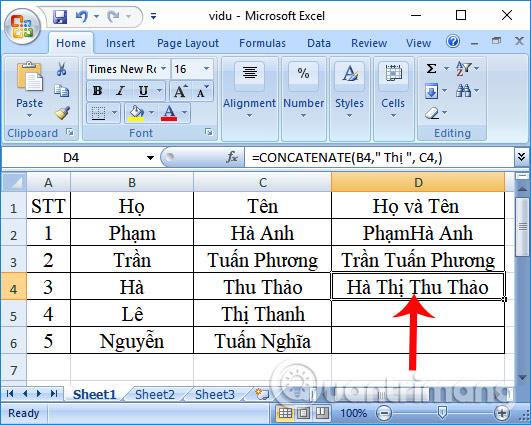 Comment utiliser la fonction CONCATENER dans Excel