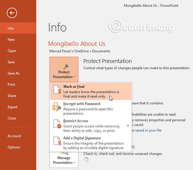 PowerPoint 2016: Uji dan lindungi pembentangan