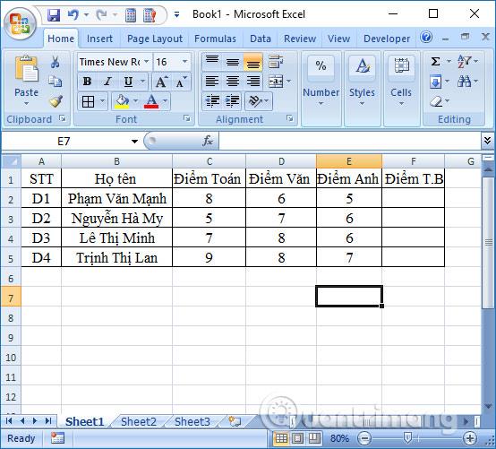 Cara menggunakan fungsi AVERAGE dalam Excel