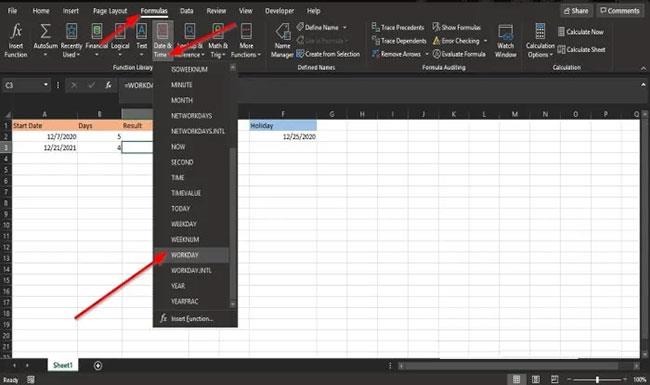 Jak korzystać z funkcji DZIEŃ ROBOCZY w programie Microsoft Excel