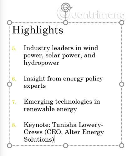 PowerPoint 2016: PowerPoint에서 목록 작업