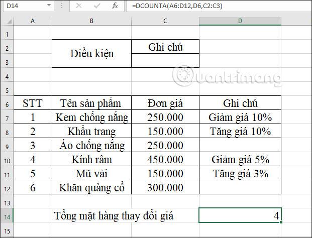 Función DCOUNTA, cómo usar la función para contar celdas no vacías en Excel