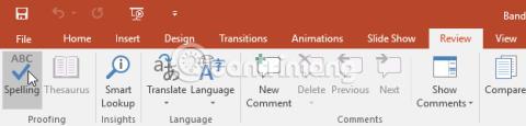 PowerPoint 2016: verifique a ortografia e a gramática