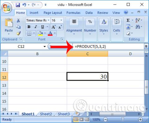 วิธีใช้ฟังก์ชันการคูณ (ฟังก์ชัน PRODUCT) ใน Excel