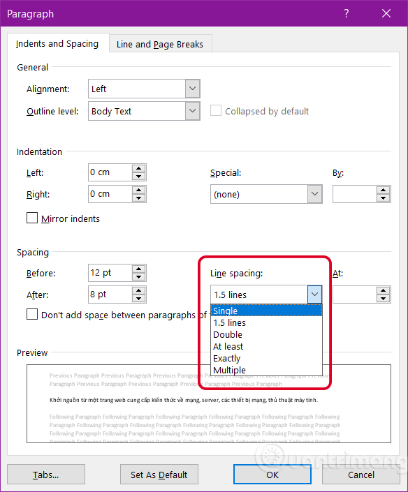 Come spaziare le linee in Word 2016, 2019, 2010, 2007, 2013