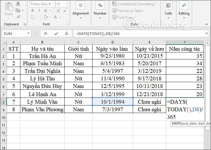 TAGE-Funktion in Excel: So berechnen Sie den Datumsabstand in Excel