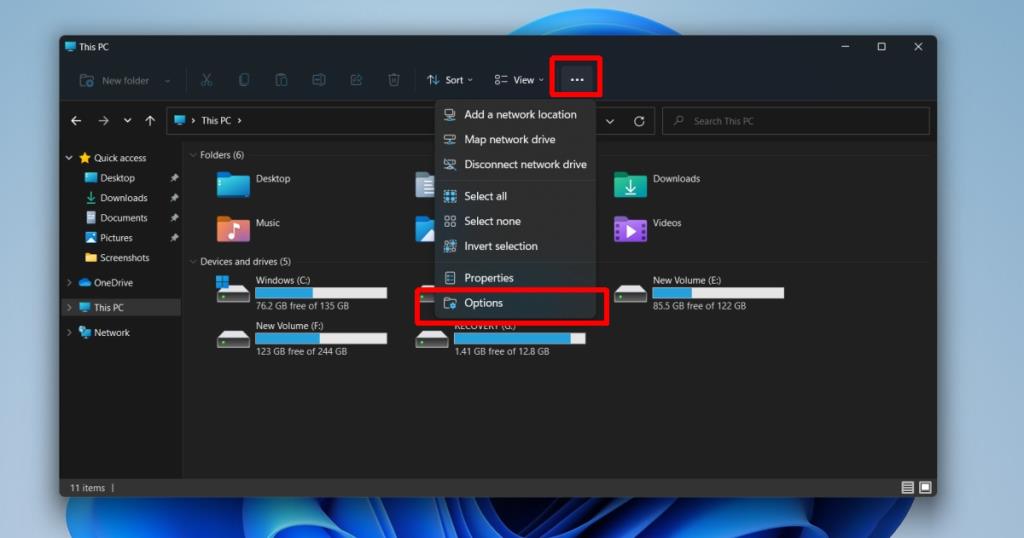 Cara membuka opsi Folder di Windows 11