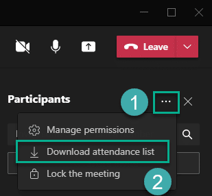 如何下載 Microsoft Teams 會議的與會者列表？