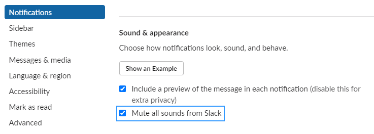 จะปิดการใช้งานการแจ้งเตือนและเสียงของ Slack ได้อย่างไร?