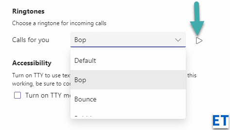 Microsoft Teams - أصوات مكالمات وإشعارات مخصصة في Android و Windows