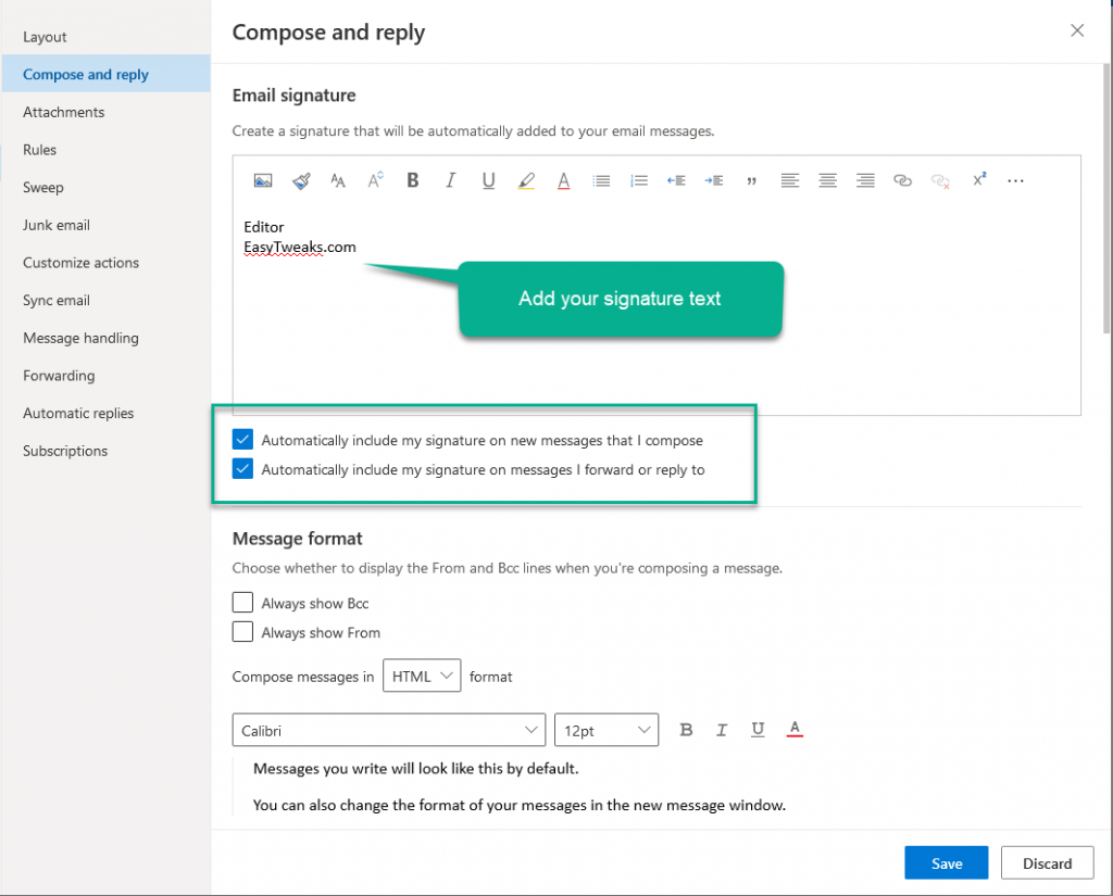Outlook 2019/365/2016の電子メールで署名ブロックを更新するにはどうすればよいですか？