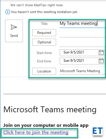 Cum să inviti la o întâlnire Teams în Microsoft Outlook 365?