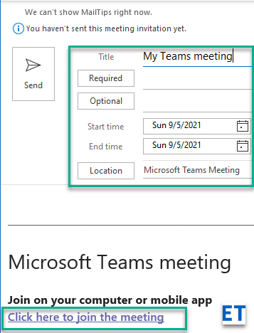 Bagaimana cara mengundang ke rapat Teams di Microsoft Outlook 365?