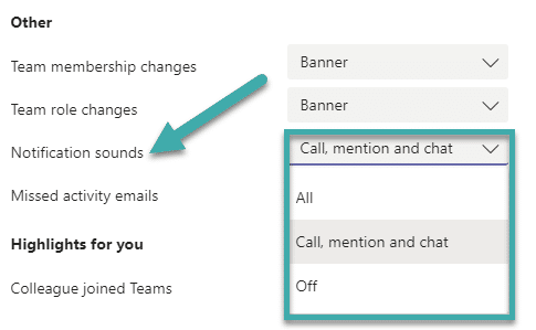 Microsoft Teams toplantıları ve kanalları açılır ve sesli bildirimleri nasıl devre dışı bırakılır?