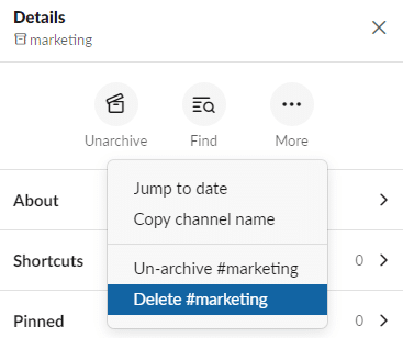 ¿Cómo eliminar canales activos y archivados en Slack?