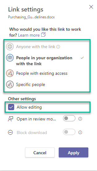 Outlook 메일 및 회의에서 Microsoft Teams의 파일을 공유하는 방법은 무엇입니까?