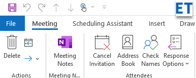 لا يظهر زر Microsoft Teams في Outlook