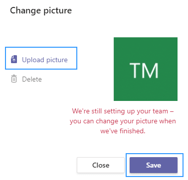 Microsoft Teams: Không thể thay đổi hình ảnh mặc định của Nhóm và kênh của tôi.