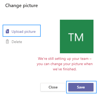 Microsoft Teams: Nie można zmienić domyślnego obrazu mojego zespołu i kanału.