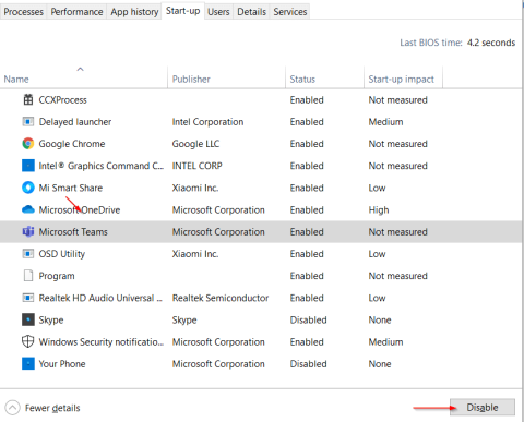 Bagaimana cara menyingkirkan Microsoft Teams saat menyalakan PC saya?