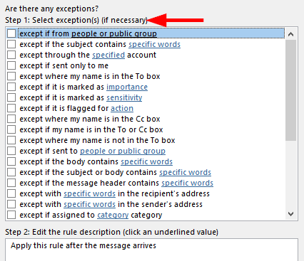 Penyiapan dan penggunaan aturan kustom untuk Outlook 2016/2019 / 365