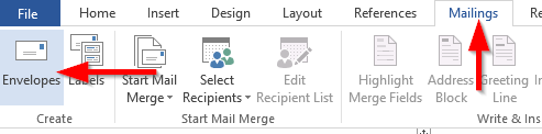 Bagaimana cara membuat amplop dan label di Microsoft Office Word 2016 dan 2019?