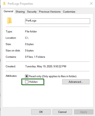 Czy usunięcie lub ukrycie folderu PerfLogs jest bezpieczne?