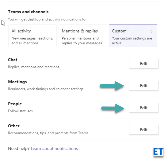 Bagaimana cara menonaktifkan rapat Microsoft Teams dan saluran popup dan pemberitahuan suara?