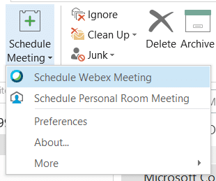 Bagaimana cara membuat janji temu Cisco Webex di Outlook?