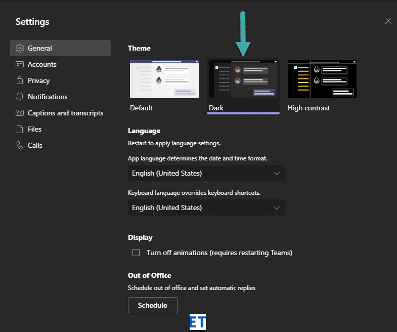 Bagaimana cara mengubah kulit skema warna di Microsoft Teams?