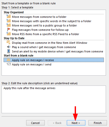 Instelling en gebruik van aangepaste regels voor Outlook 2016 /2019 / 365