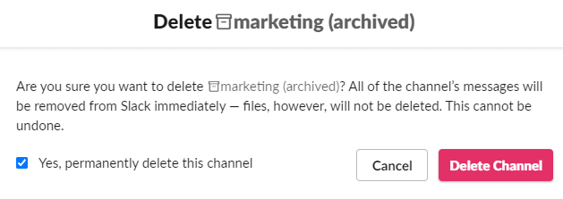 Slackでアクティブなアーカイブされたチャンネルを削除するにはどうすればよいですか？