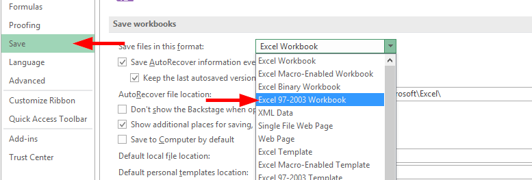 Excel 2016, 2019 및 365에서 Excel 97/2003 .xls 파일에 액세스하고 여는 방법은 무엇입니까?