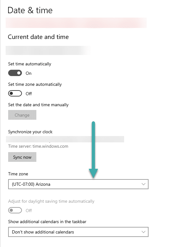 Como alterar a data e o fuso horário no Microsoft Teams?