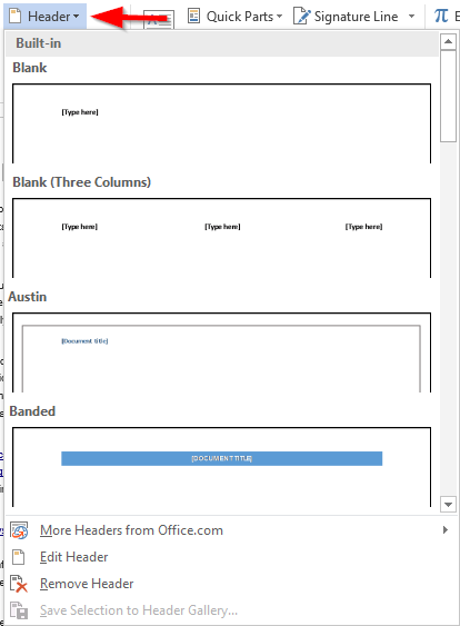 Tampilkan teks header dan footer hanya di halaman pertama di Word 365/2016/2019 dan Google Documents?