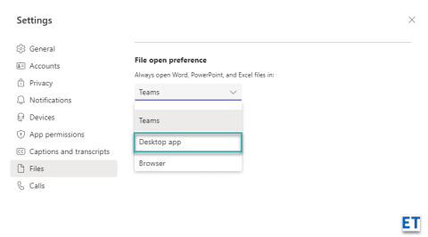 ¿Cómo abrir archivos de Teams en aplicaciones de escritorio de forma predeterminada?