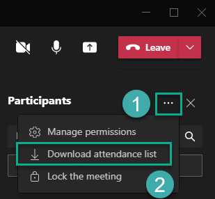 Làm cách nào để tải xuống danh sách người tham dự cuộc họp Microsoft Teams?