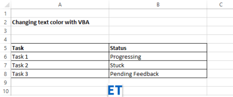 Bagaimana cara mengatur warna font teks Excel dengan VBA?