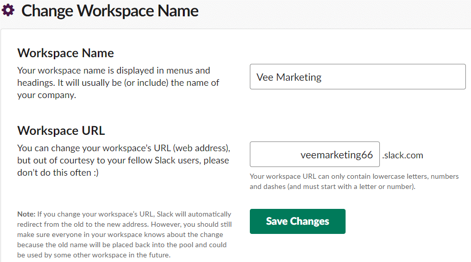 Slack에서 작업 공간 및 채널 이름을 수정하는 방법은 무엇입니까?