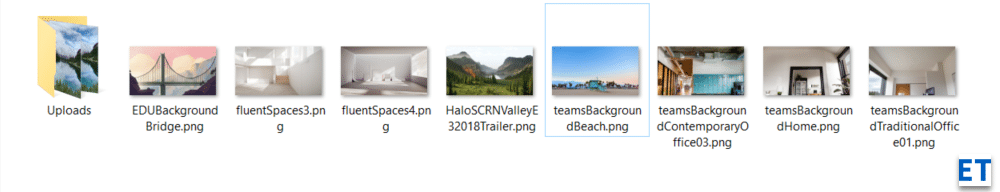 Microsoft Teams lưu trữ ảnh nền ảo ở đâu?