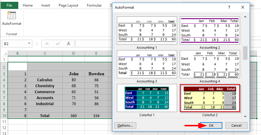 Excel 2016でセル、日付、列、行を自動的に書式設定しますか？