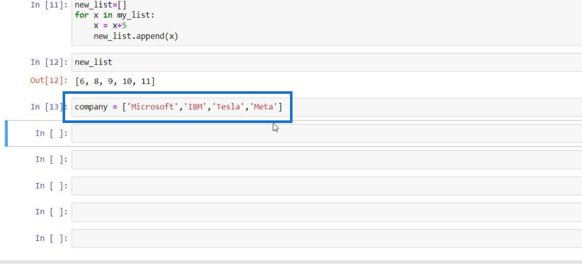 LuckyTemplates 中的 Python 列表和 For 循環