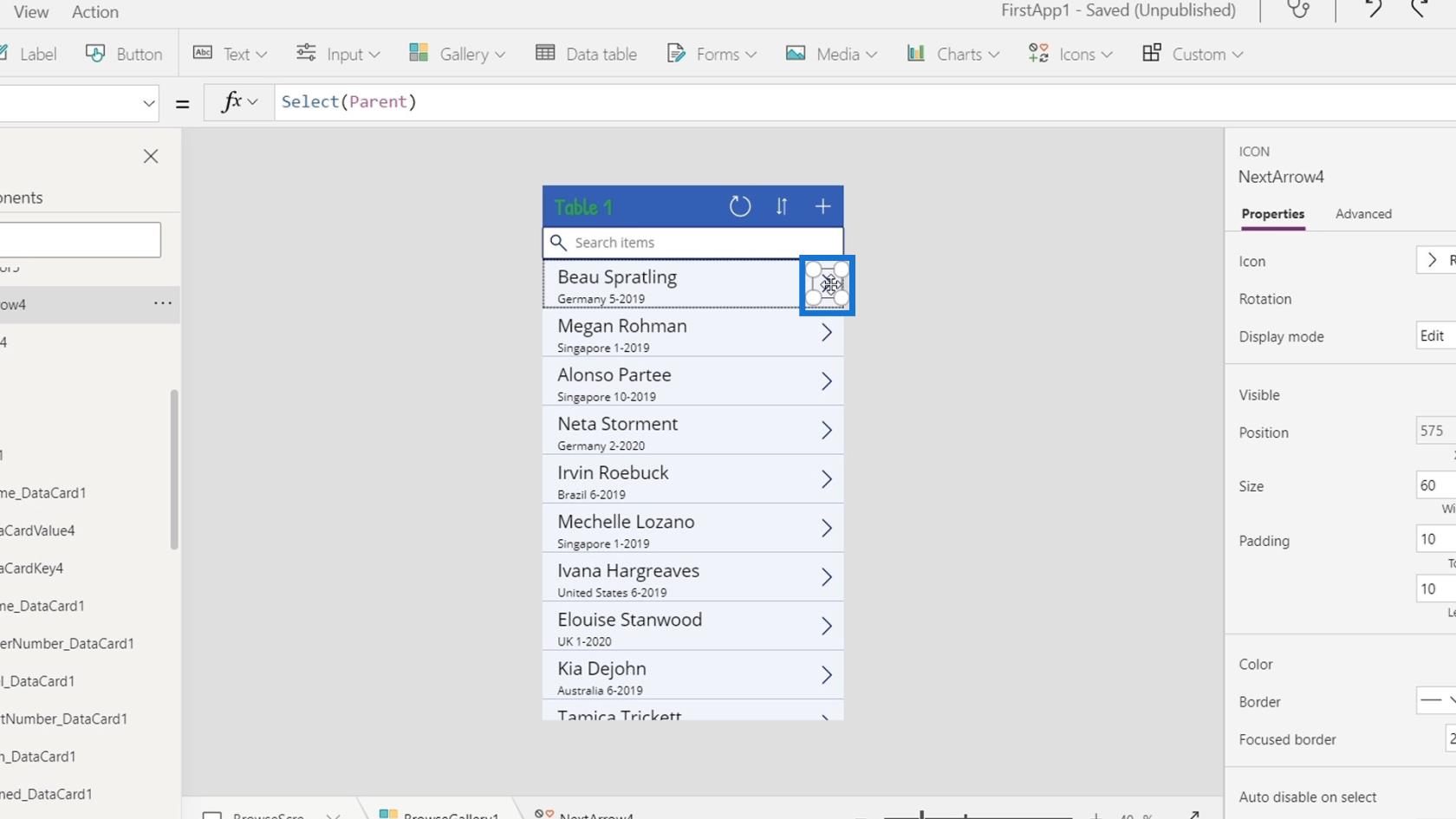 Prezentare generală a contextului de navigare PowerApps