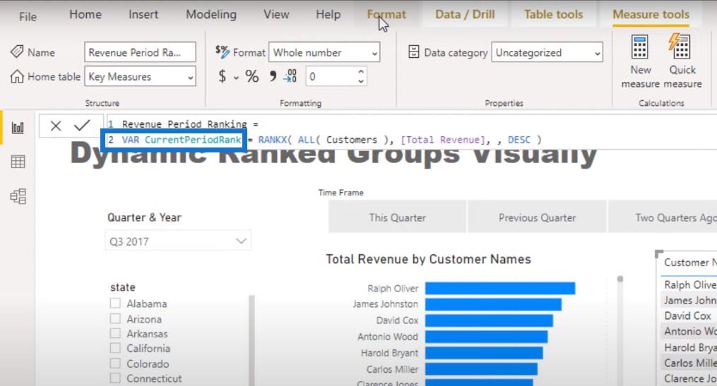 Classement de la visualisation dans LuckyTemplates – Dynamic Visual