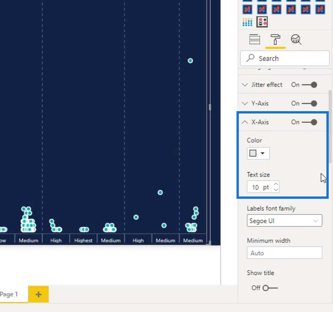 Gráficos de plotagem de pontos no LuckyTemplates: visualização personalizada