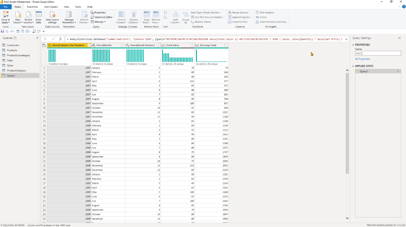 Utilisation de DAX pour charger des données de SSAS vers LuckyTemplates